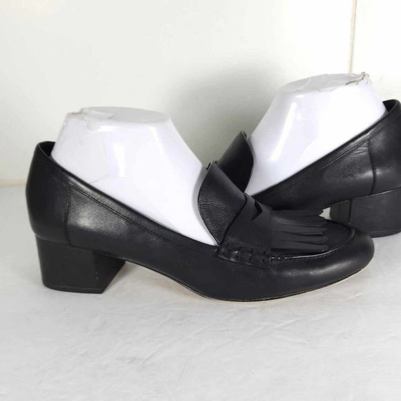 Michael Kors Woman's The Declan US8M Leather Fringe Heels Penny Loafer Shoes - Picture 10 of 14